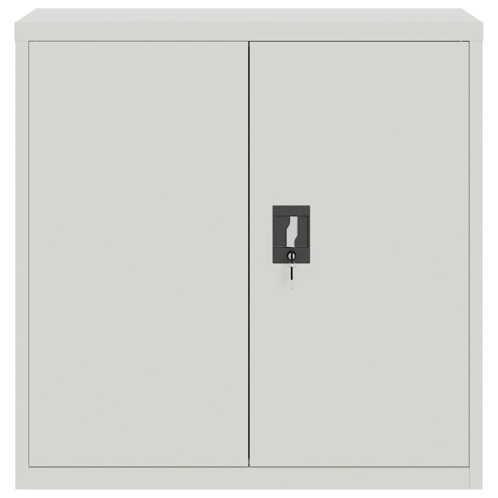 Filing Cabinet Gray Steel Medium Filing Cabinet Rectangular. Picture 3
