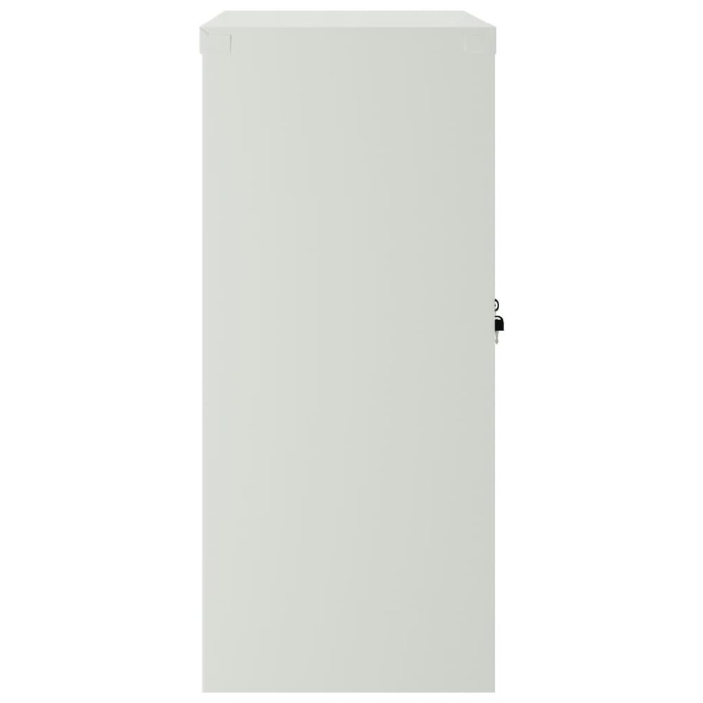 Filing Cabinet Gray Steel Medium Filing Cabinet Rectangular. Picture 4