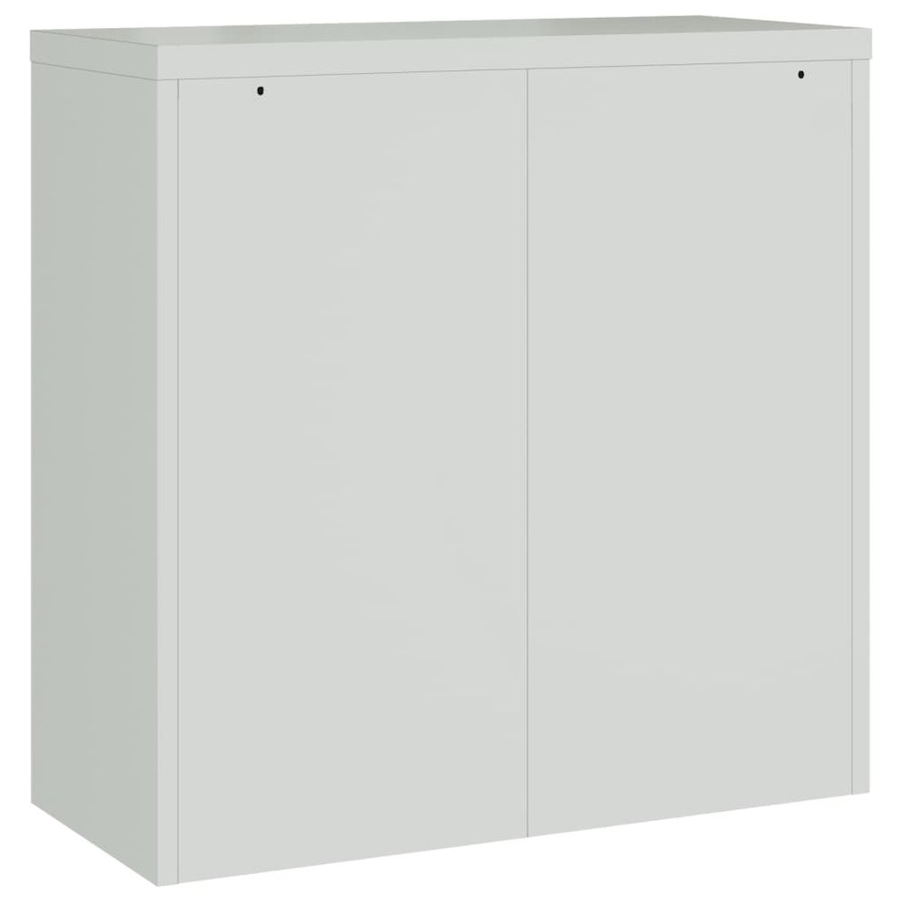 Filing Cabinet Gray Steel Medium Filing Cabinet Rectangular. Picture 5