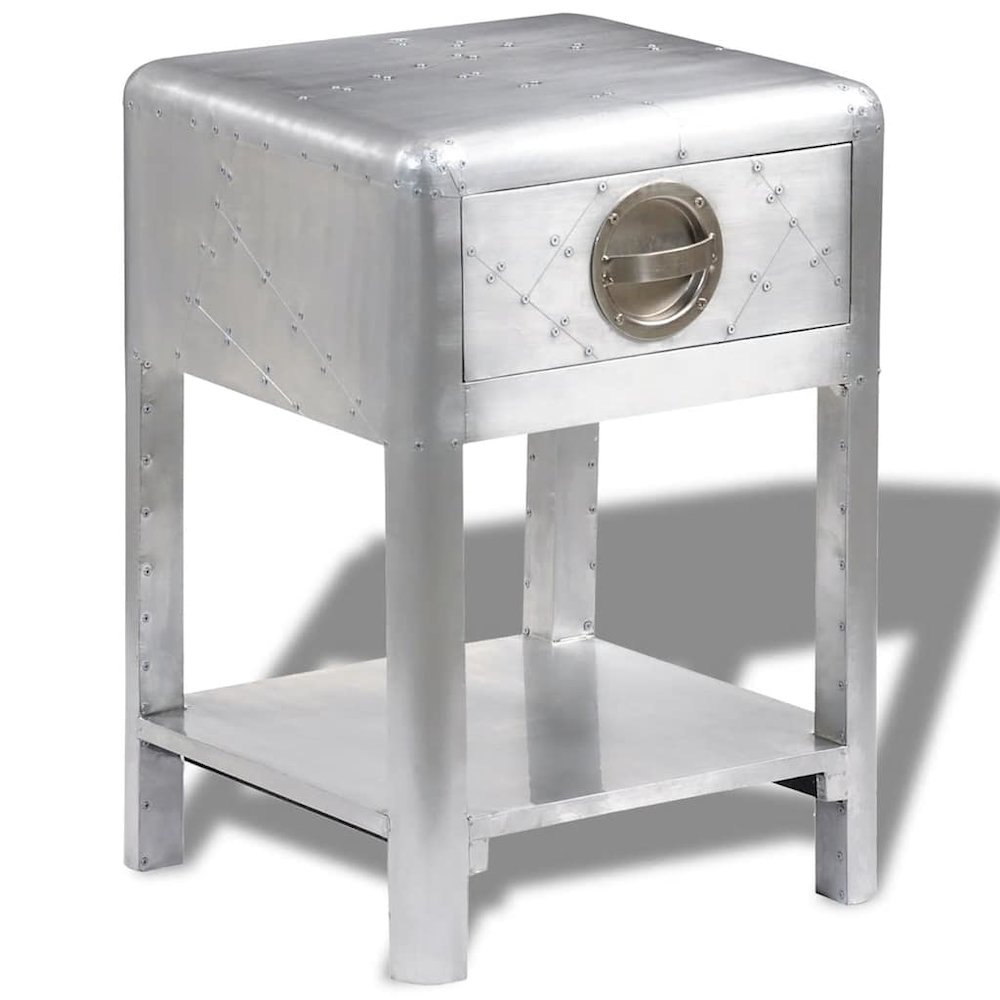 Console Table Silver Wood frame with aluminum paneling Compact. Picture 1