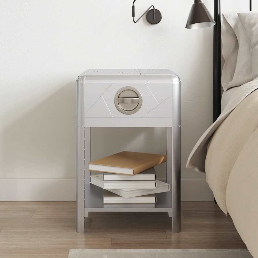 Console Table Silver Wood frame with aluminum paneling Compact. Picture 3