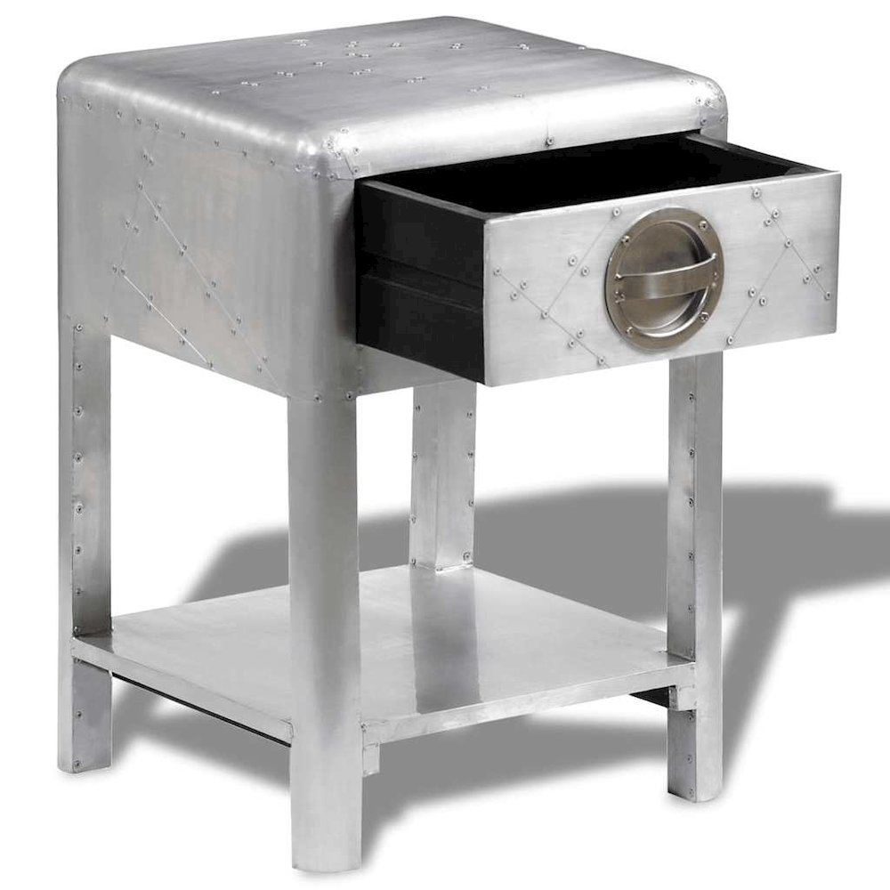Console Table Silver Wood frame with aluminum paneling Compact. Picture 6