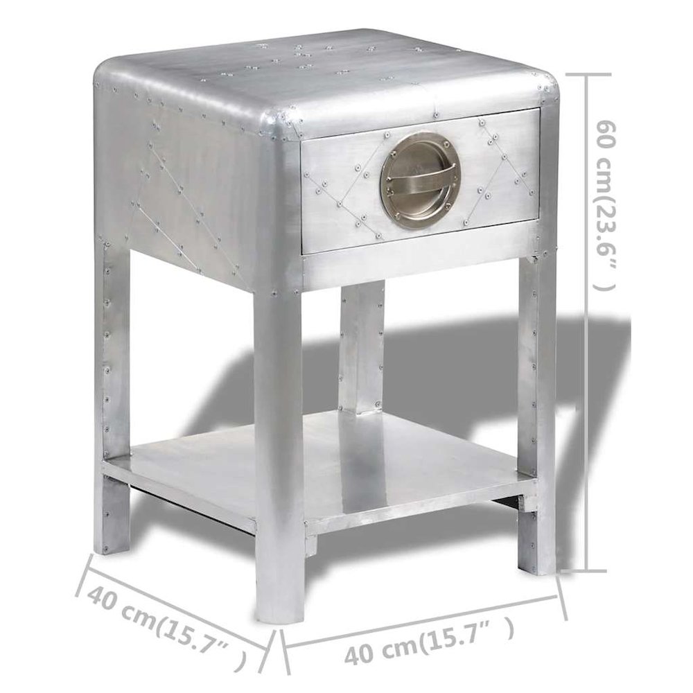 Console Table Silver Wood frame with aluminum paneling Compact. Picture 7