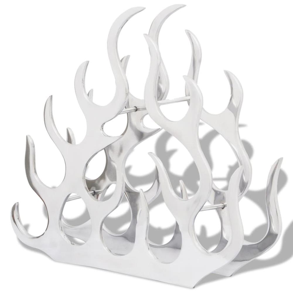 Wine Stand for 11 Bottles Silver Aluminum. Picture 1