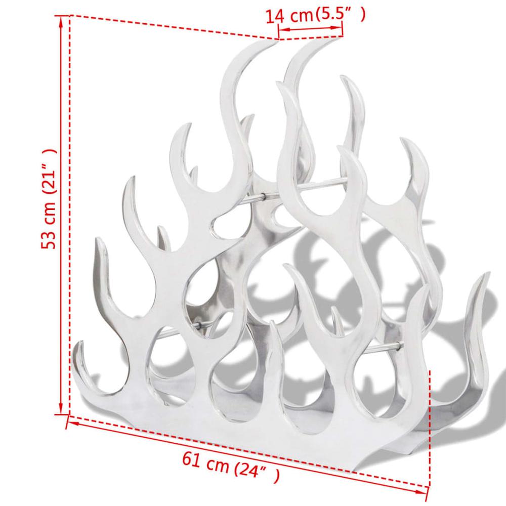 Wine Stand for 11 Bottles Silver Aluminum. Picture 4