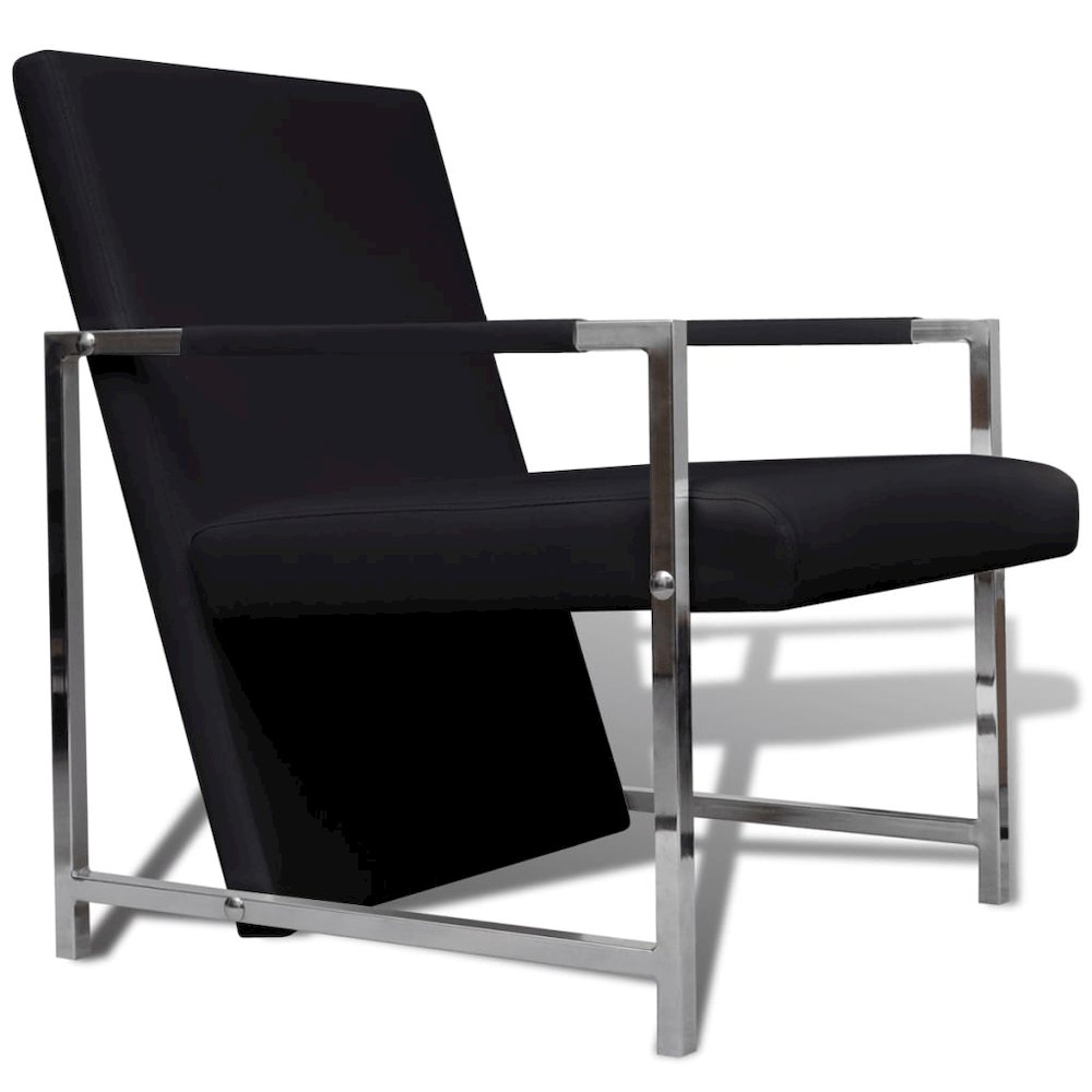 Armchair Black Artificial Leather Standard Ergonomic Armchair. Picture 2