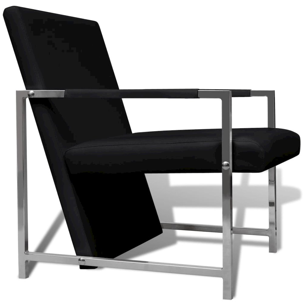 Armchair Black Artificial Leather Standard Ergonomic Armchair. Picture 3