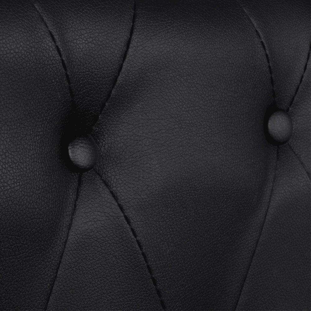 Sofa Black Artificial Leather, Wooden Frame, MDF, Plywood 3-Seater. Picture 4