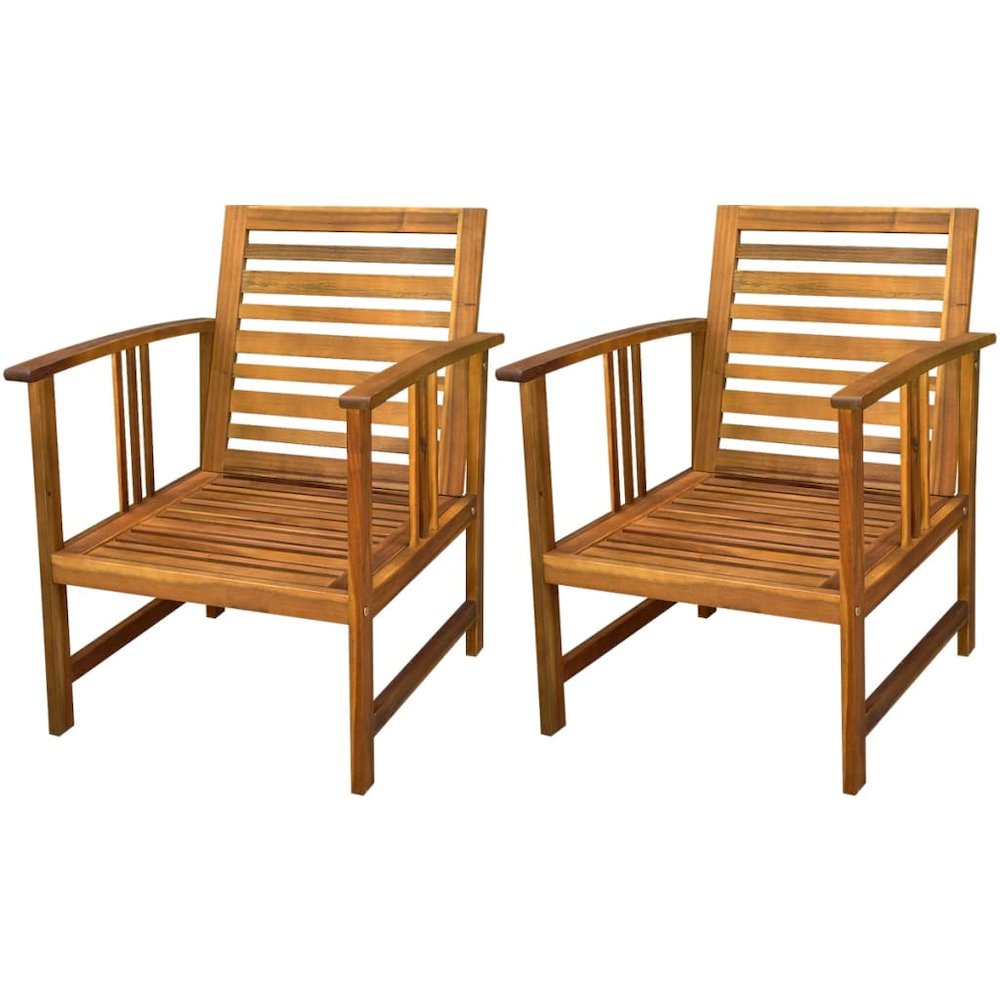 Garden Table And Chairs Brown Solid Acacia Wood Medium. Picture 5