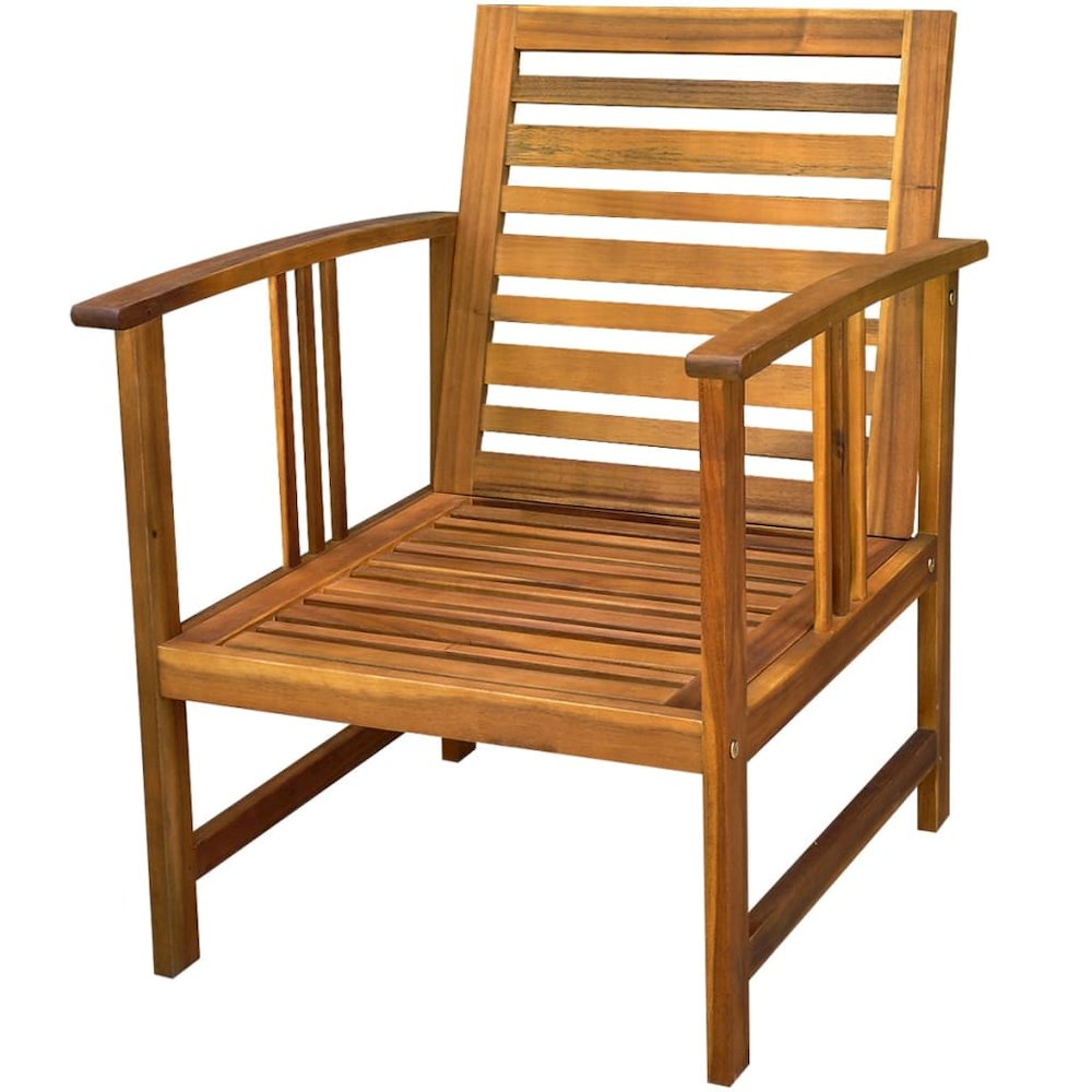 Garden Table And Chairs Brown Solid Acacia Wood Medium. Picture 6