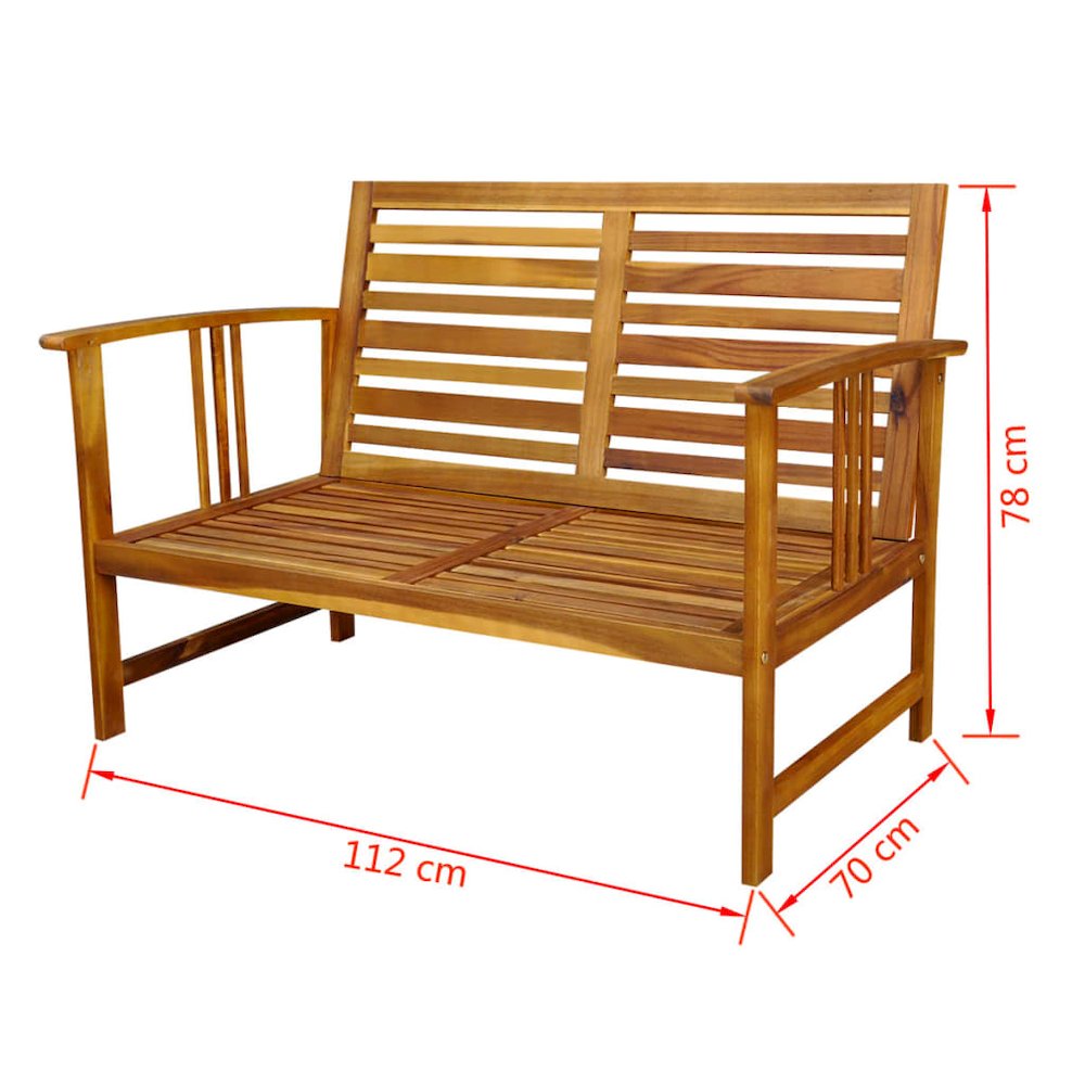 Garden Table And Chairs Brown Solid Acacia Wood Medium. Picture 9