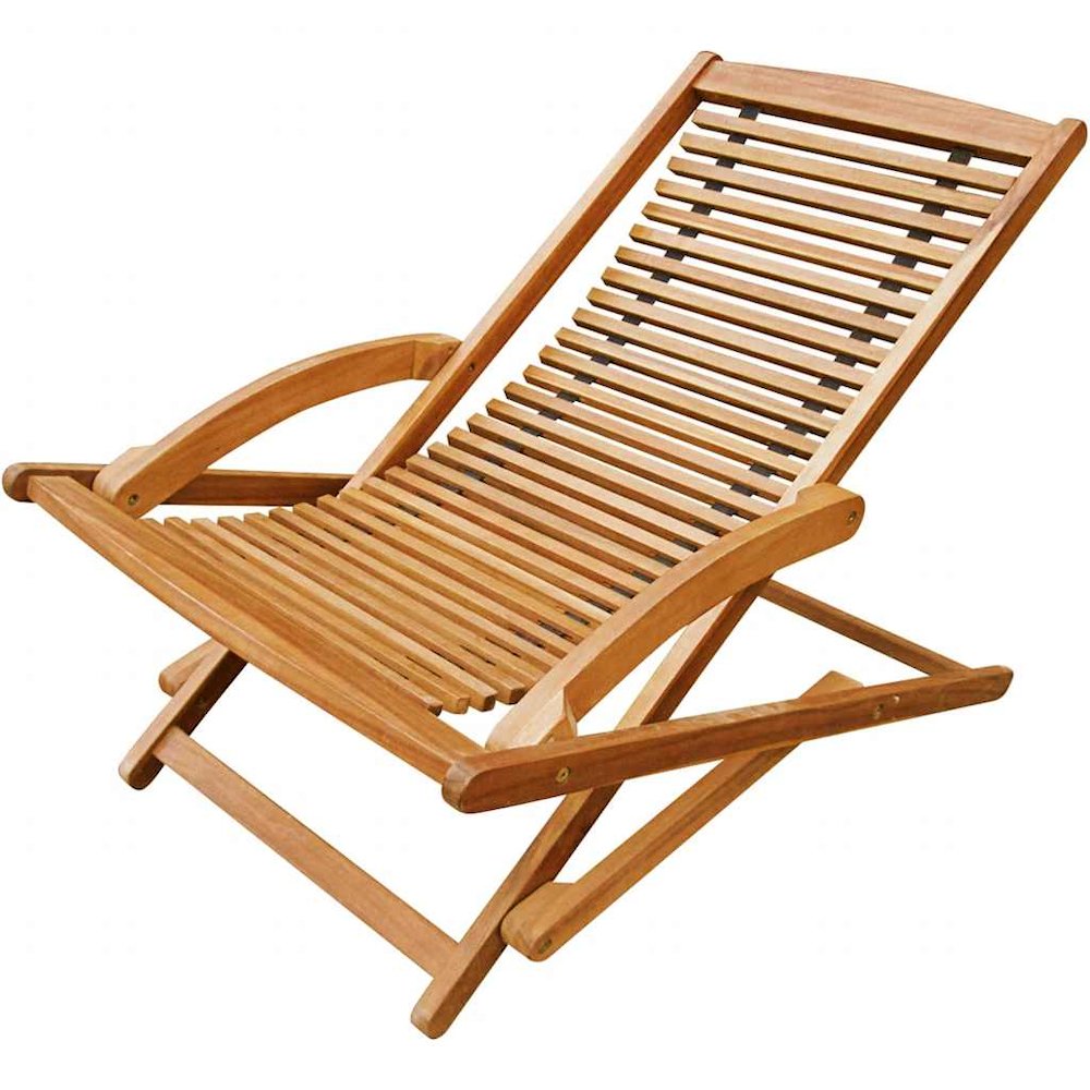 Deck Chair Light brown Acacia wood Standard Foldable Deck Chair. Picture 7