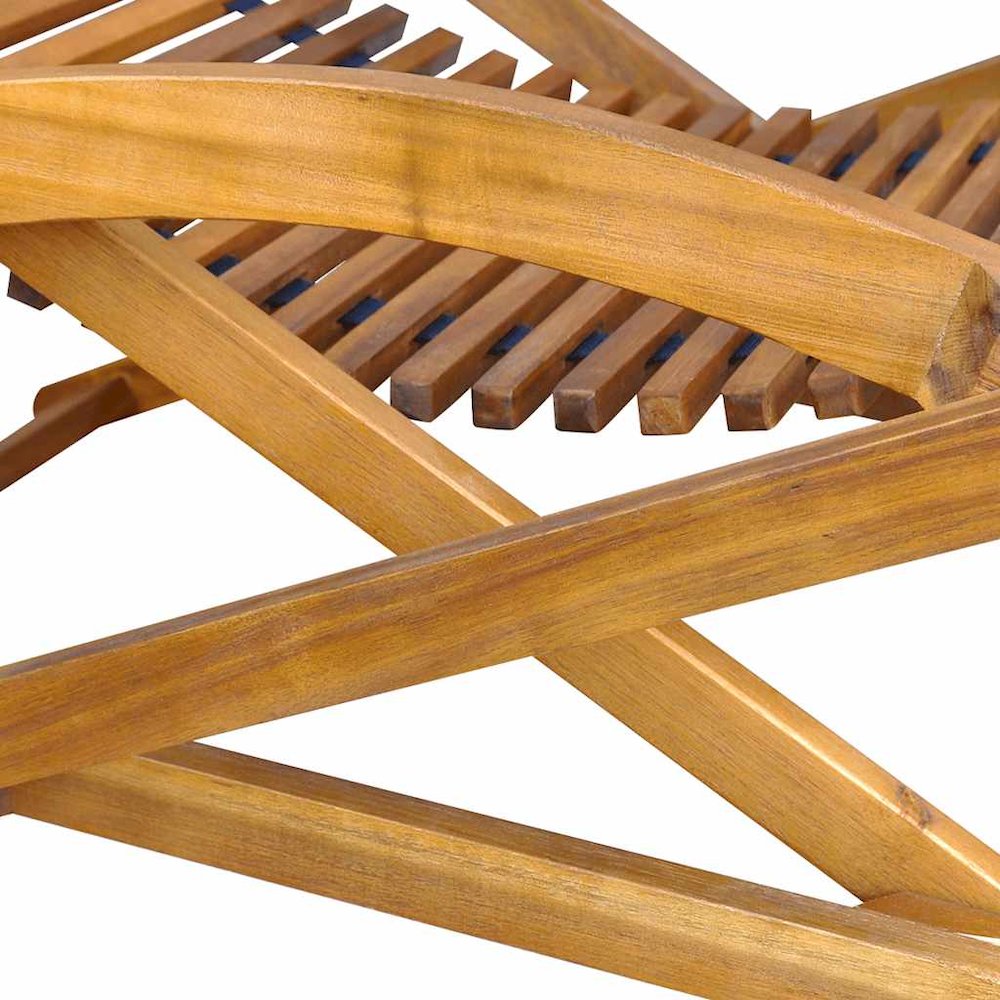 Deck Chair Light brown Acacia wood Standard Foldable Deck Chair. Picture 9
