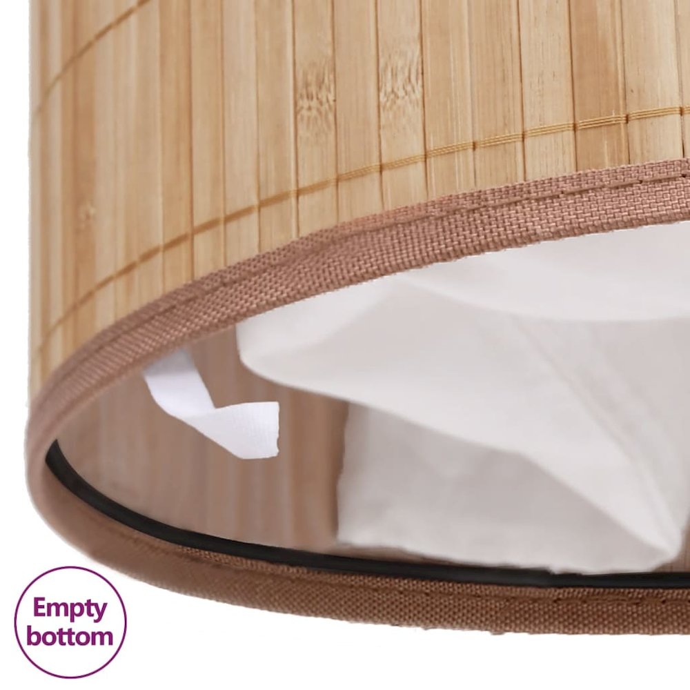 vidaXL Bamboo Laundry Bin Round Natural, 242723. Picture 8