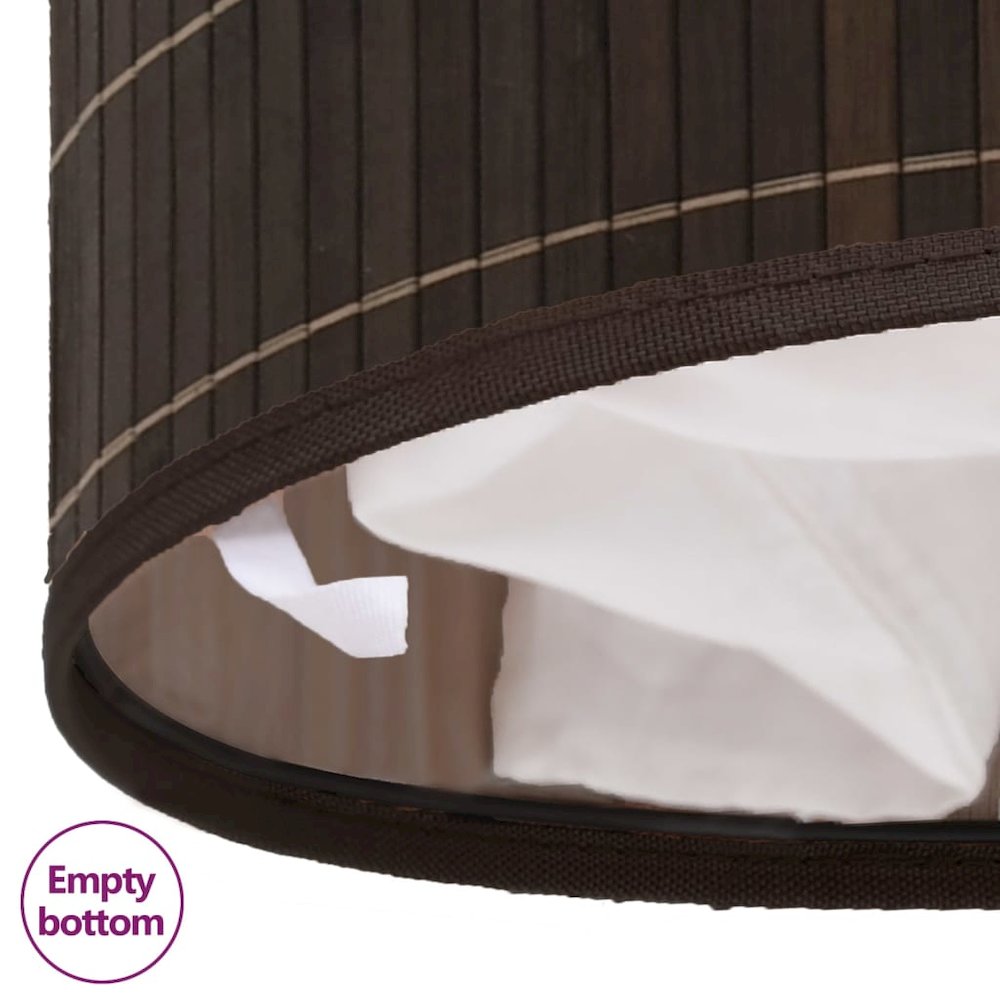 vidaXL Bamboo Laundry Bin Round Dark Brown, 242724. Picture 8