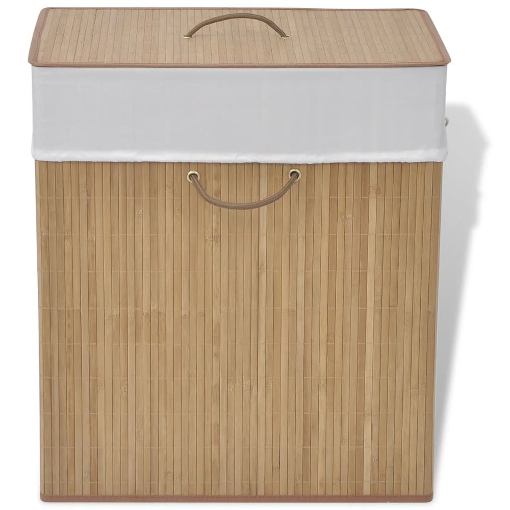 vidaXL Bamboo Laundry Bin Rectangular Natural, 242725. Picture 1