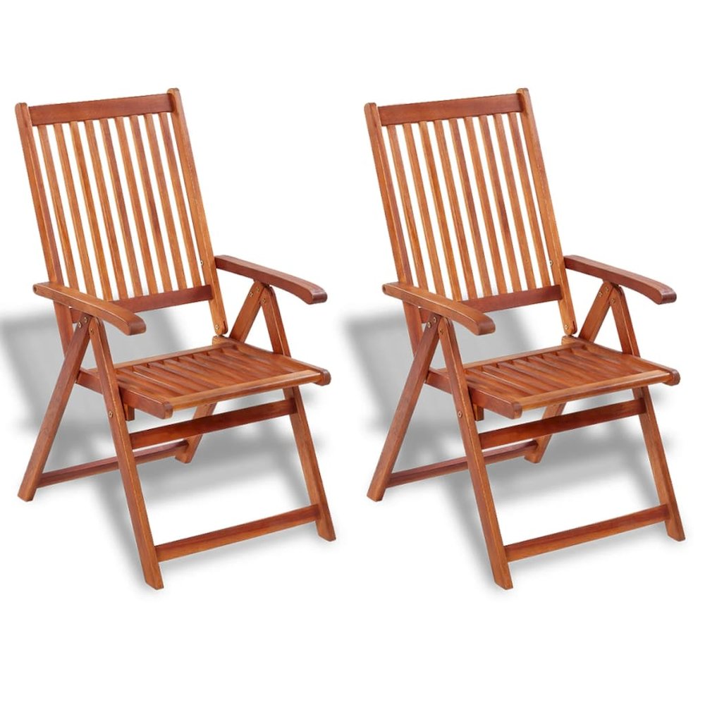 Dining Chair Set of 2 Natural Brown Solid Acacia wood Standard. Picture 1