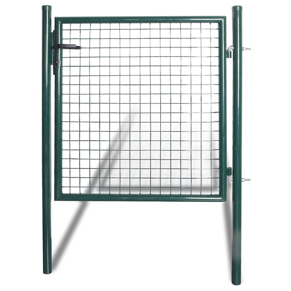 vidaXL Single Door Fence Gate Powder-Coated Steel, 142030. Picture 1