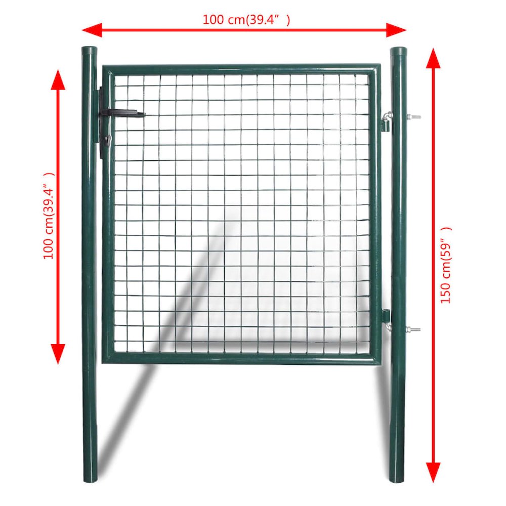 vidaXL Single Door Fence Gate Powder-Coated Steel, 142030. Picture 2