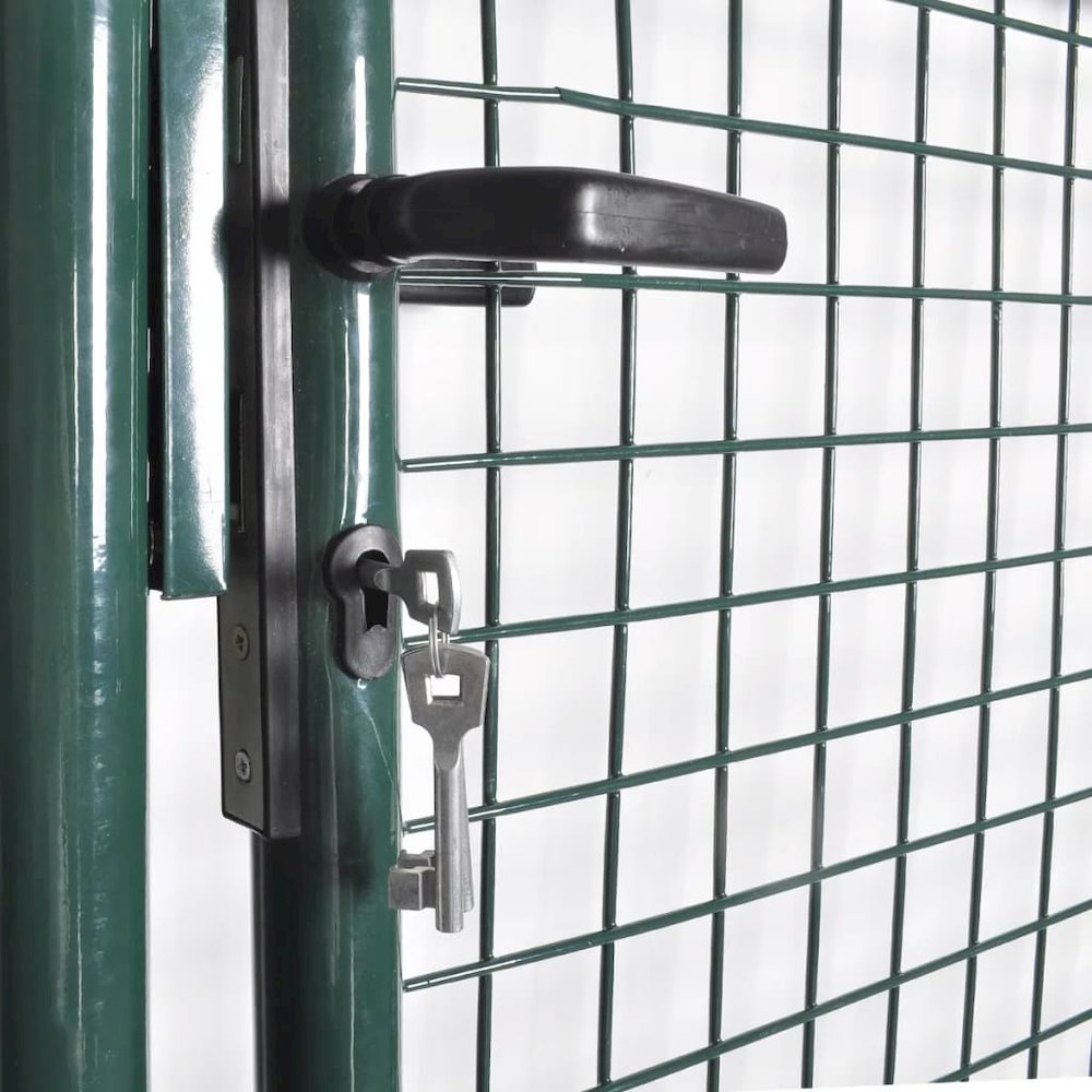 vidaXL Single Door Fence Gate Powder-Coated Steel, 142030. Picture 4