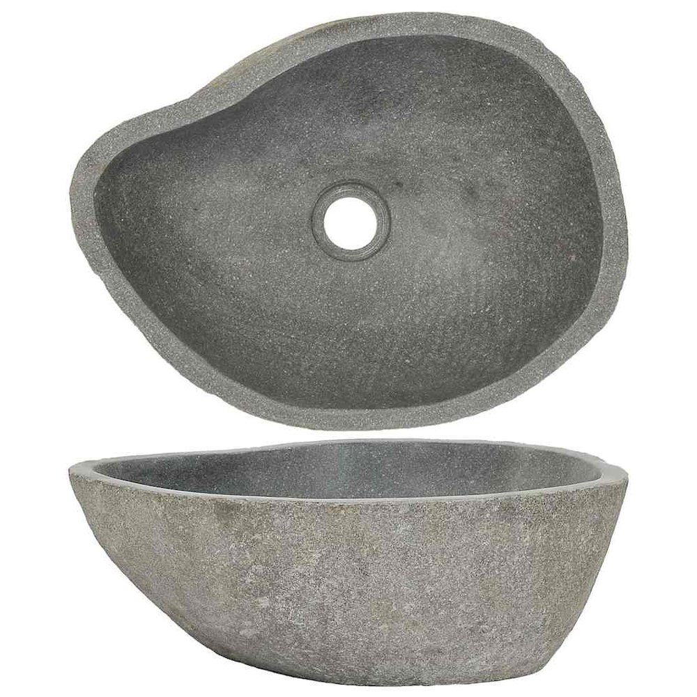 vidaXL Basin River Stone Oval 14.9"-17.7", 242667. Picture 1