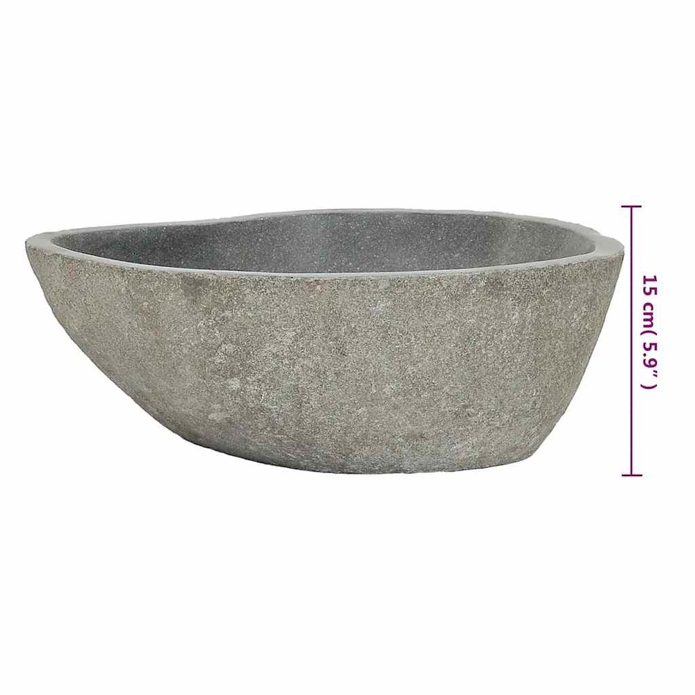vidaXL Basin River Stone Oval 14.9"-17.7", 242667. Picture 11