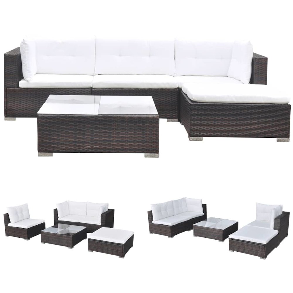 Lounge Set Brown Powder-coated steel Medium Modular. Picture 2