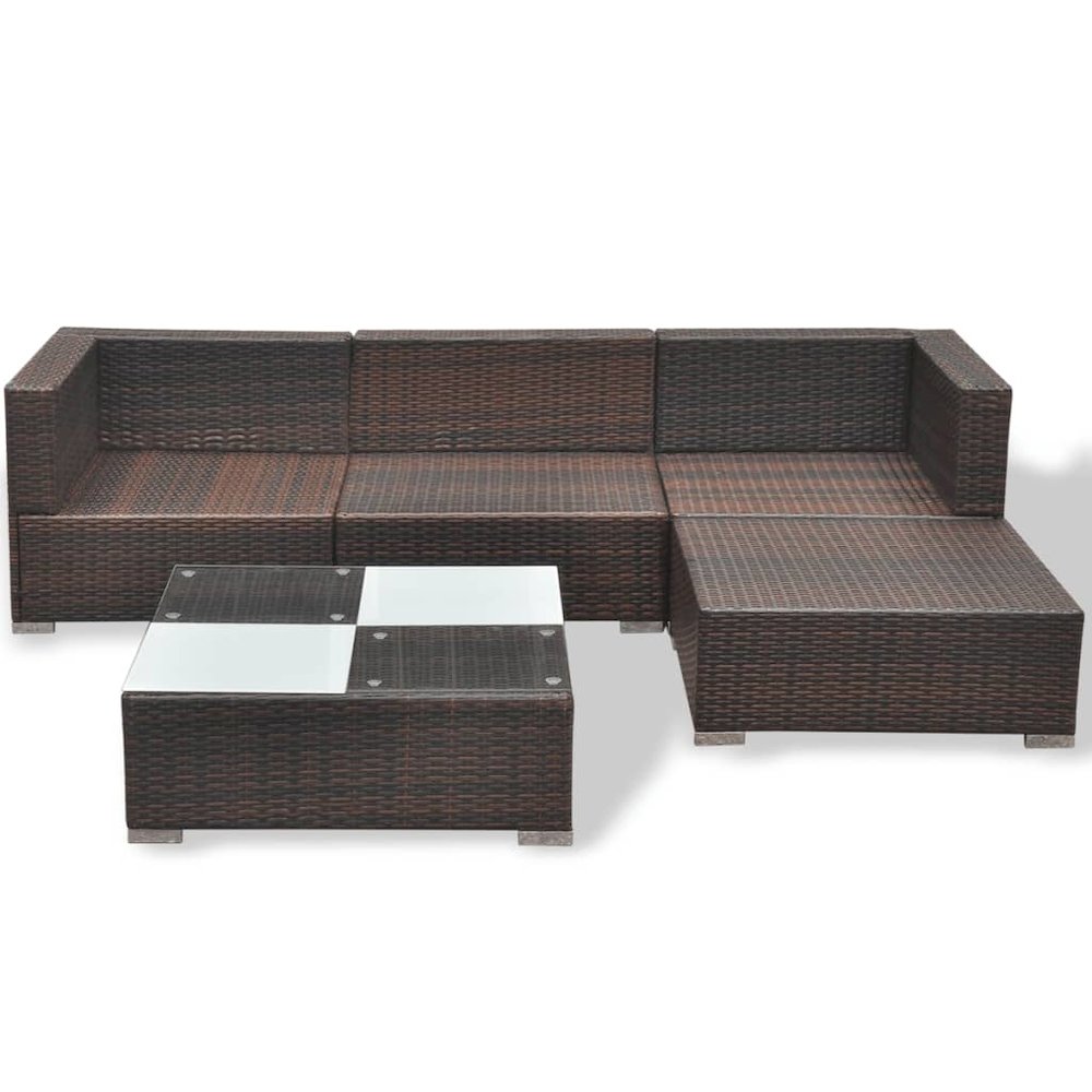 Lounge Set Brown Powder-coated steel Medium Modular. Picture 7