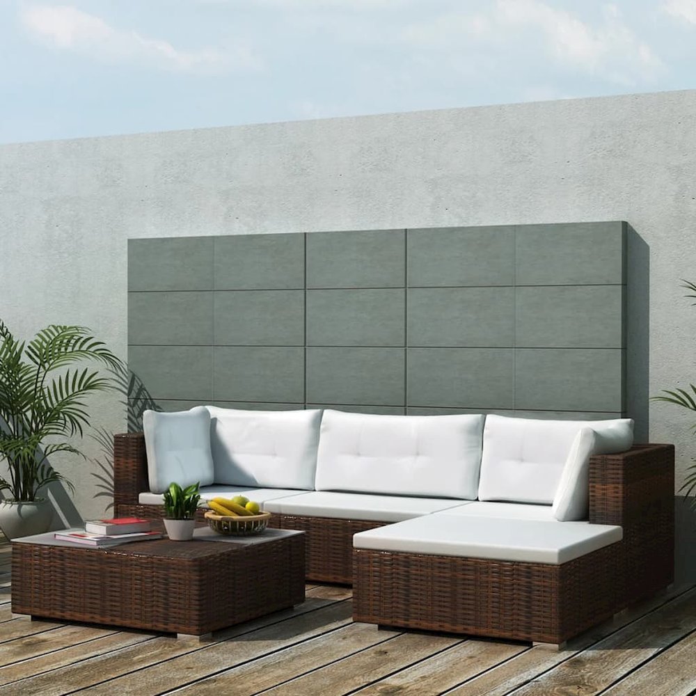 Lounge Set Brown Powder-coated steel Medium Modular. Picture 1