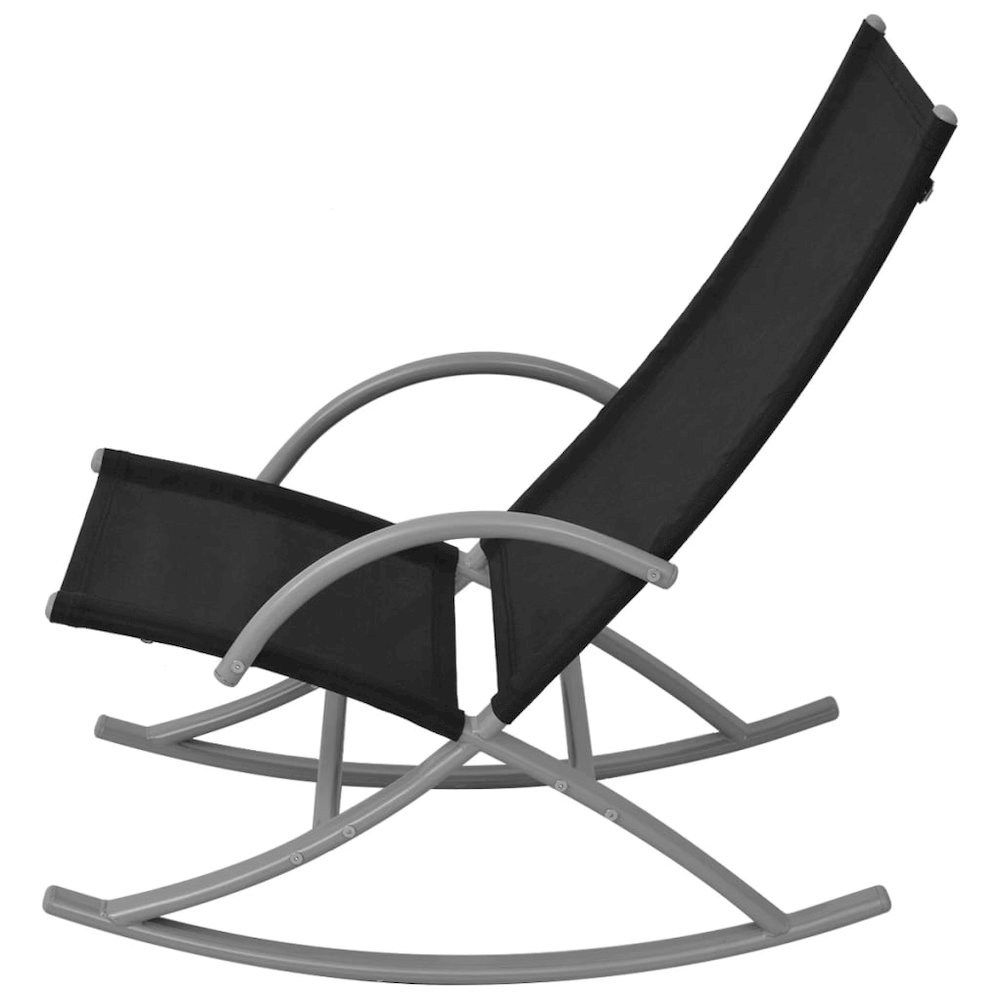 Garden Chair Set of 2 Black Steel frame and textilene fabric. Picture 3
