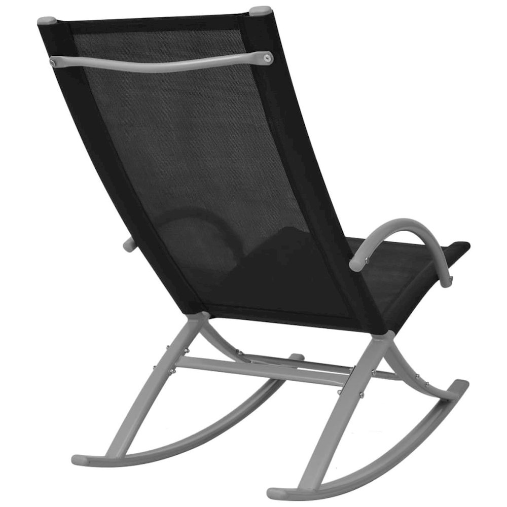 Garden Chair Set of 2 Black Steel frame and textilene fabric. Picture 4