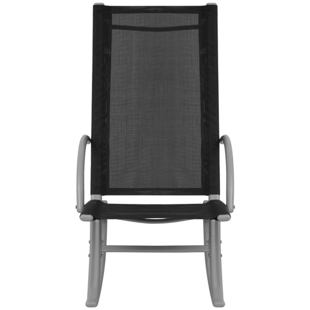 Garden Chair Set of 2 Black Steel frame and textilene fabric. Picture 5
