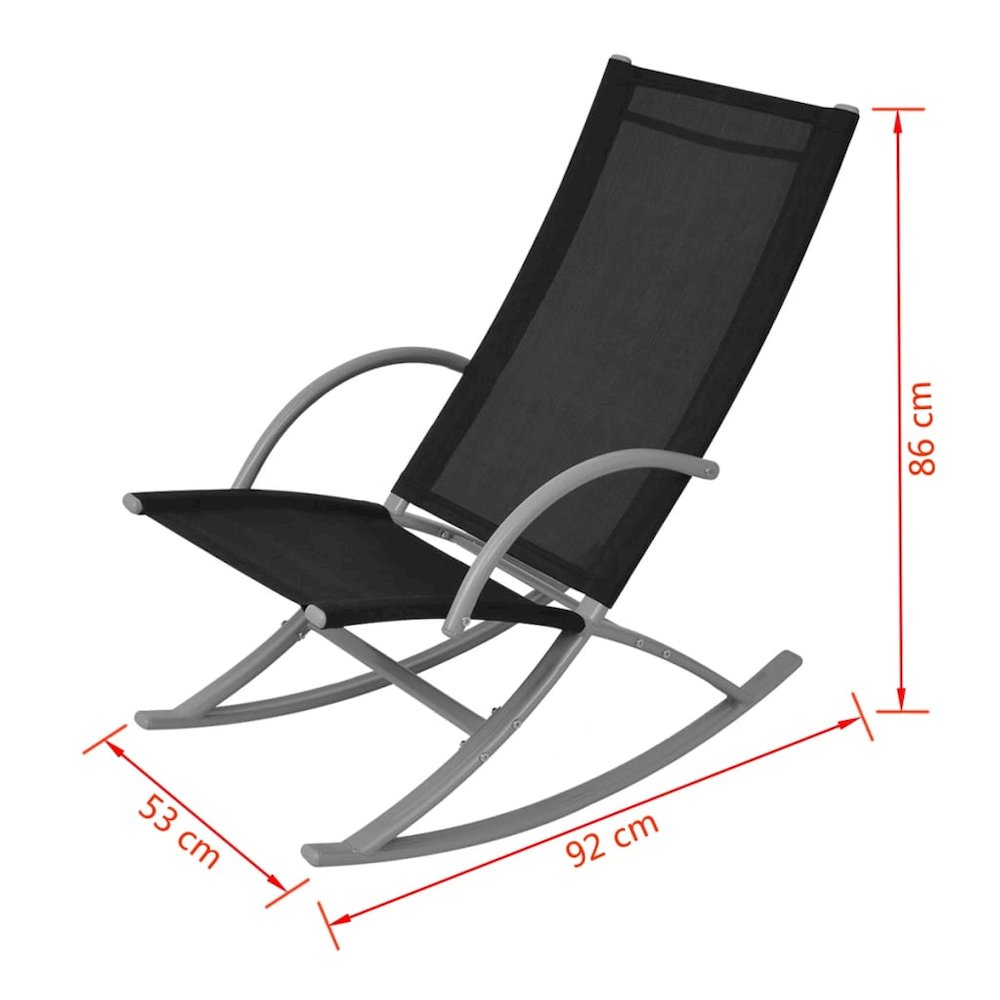 Garden Chair Set of 2 Black Steel frame and textilene fabric. Picture 7