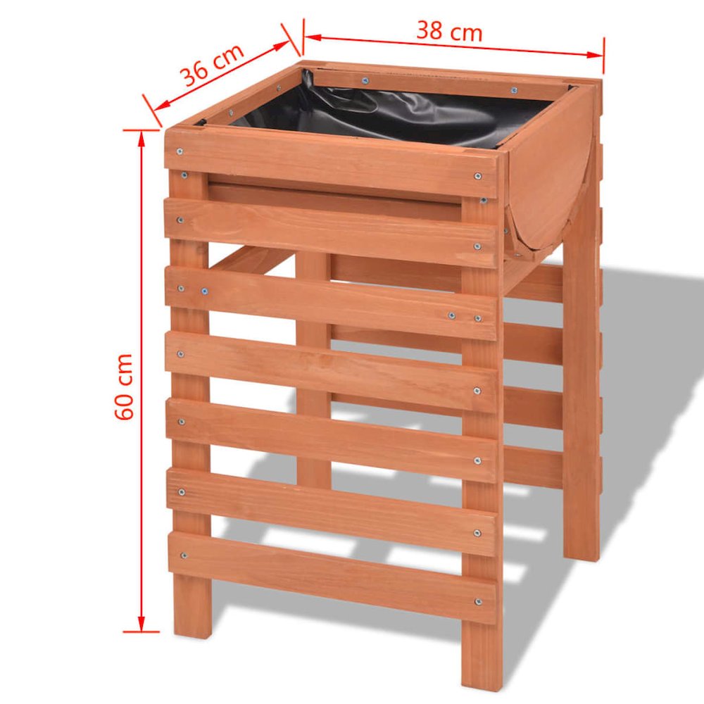 Planter Beige Solid Chinese Fir Wood Medium Planters Planter. Picture 5