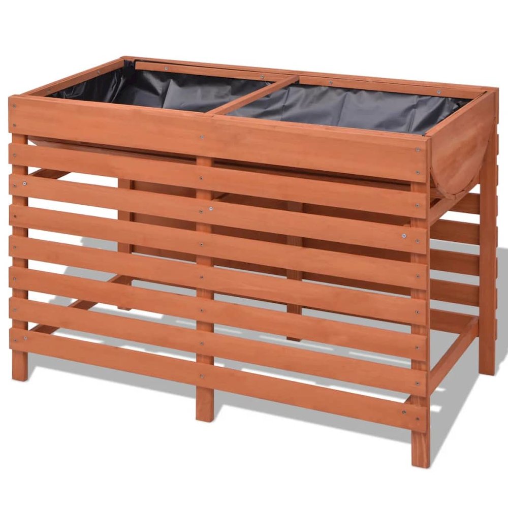 Planter Brown Solid Chinese fir wood Medium Planter Rectangular. Picture 2