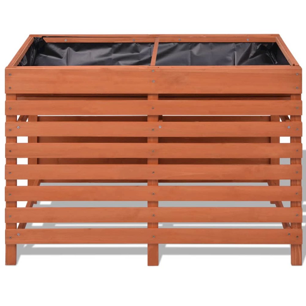 Planter Brown Solid Chinese fir wood Medium Planter Rectangular. Picture 3