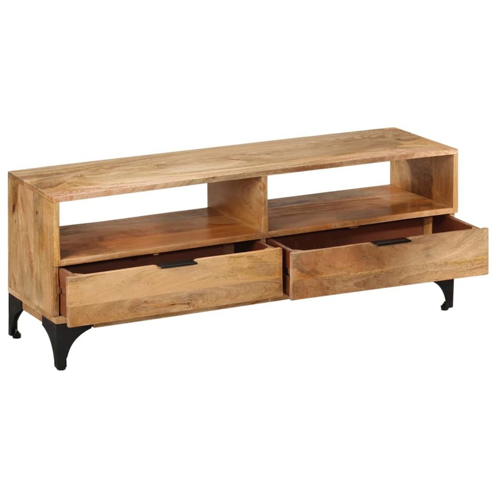 TV Stand Natural Mango Mango wood and steel 47.2 in TV Stand. Picture 3