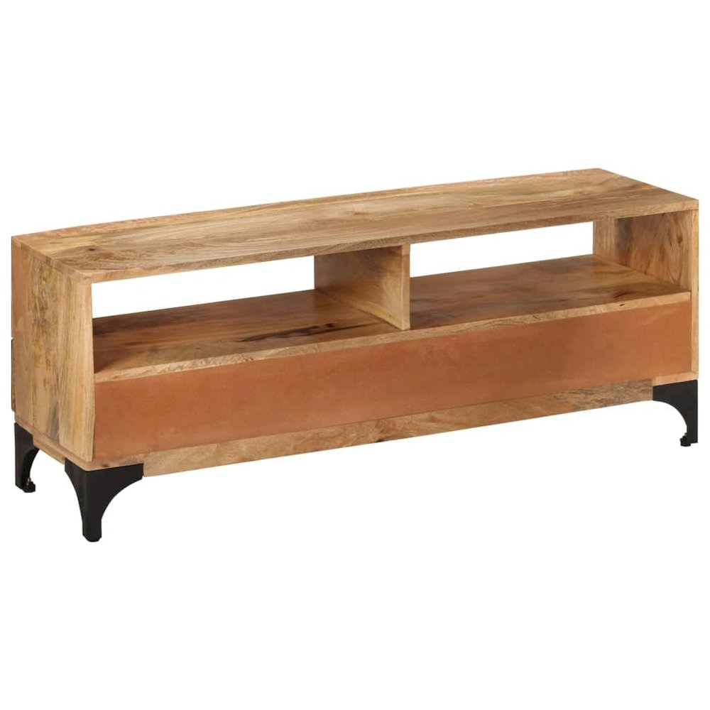 TV Stand Natural Mango Mango wood and steel 47.2 in TV Stand. Picture 4