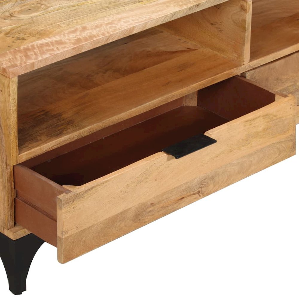 TV Stand Natural Mango Mango wood and steel 47.2 in TV Stand. Picture 5
