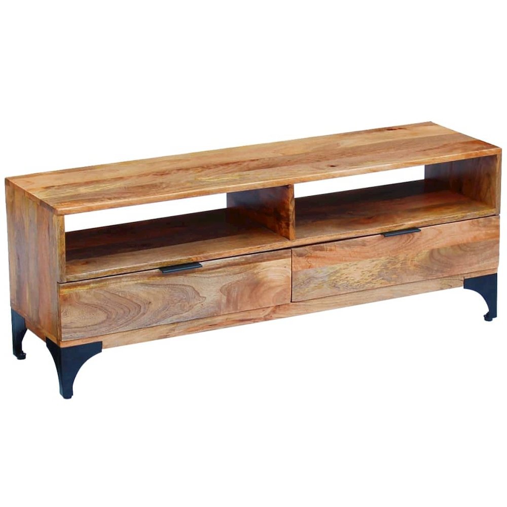 TV Stand Natural Mango Mango wood and steel 47.2 in TV Stand. Picture 9