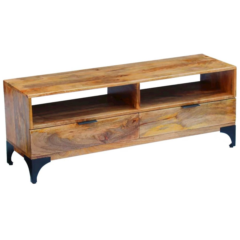 TV Stand Natural Mango Mango wood and steel 47.2 in TV Stand. Picture 10