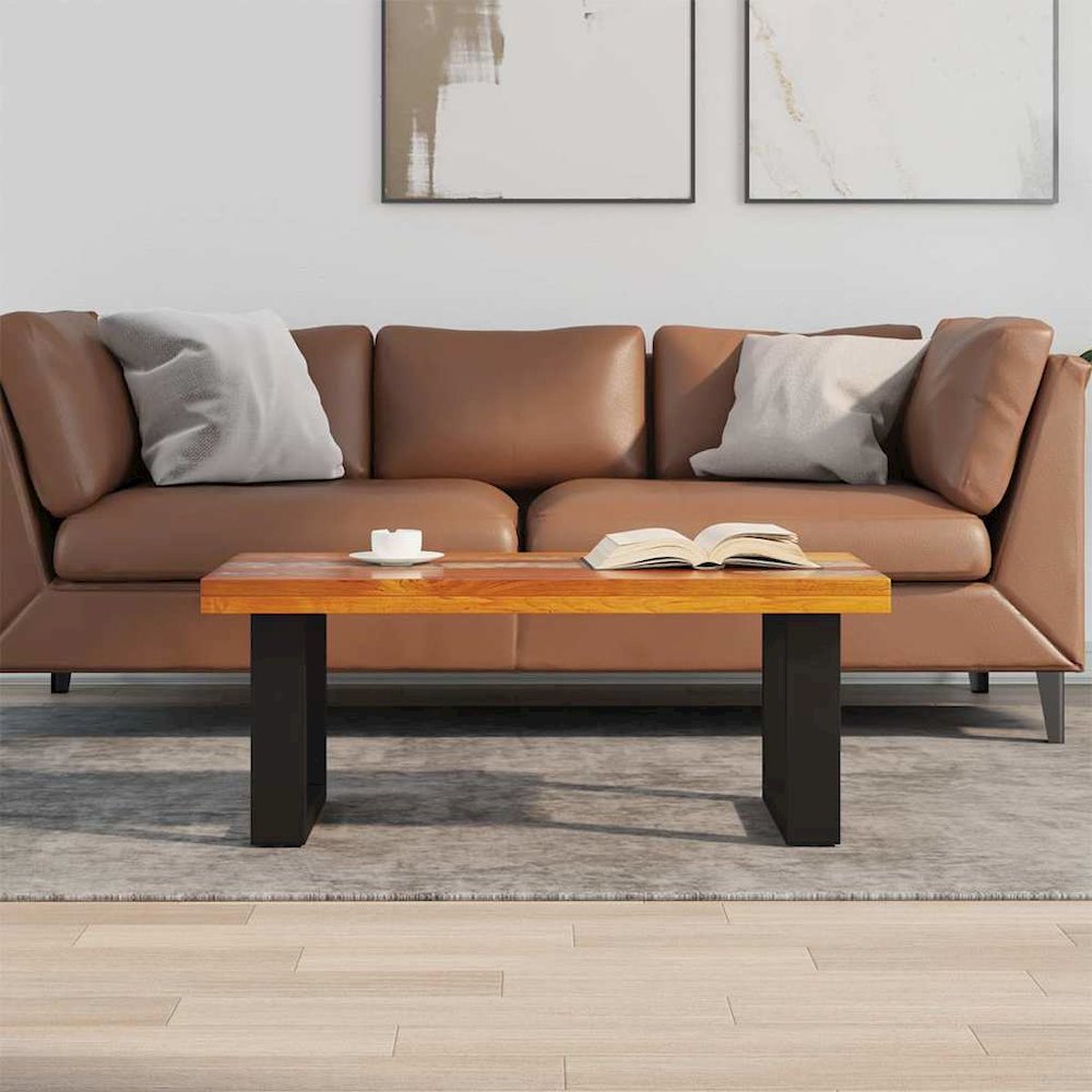 Coffee Table Multicolour Solid teak and mango wood with clear resin. Picture 3