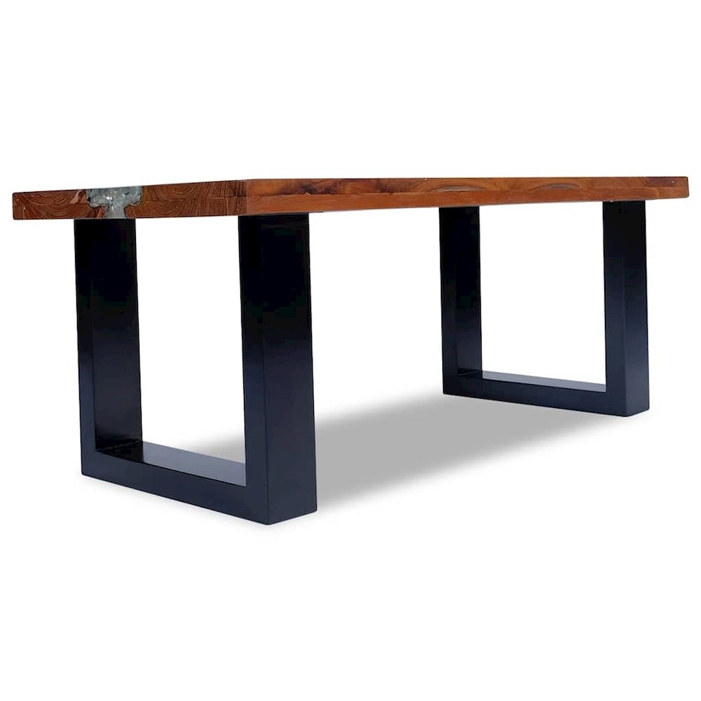 Coffee Table Multicolour Solid teak and mango wood with clear resin. Picture 12