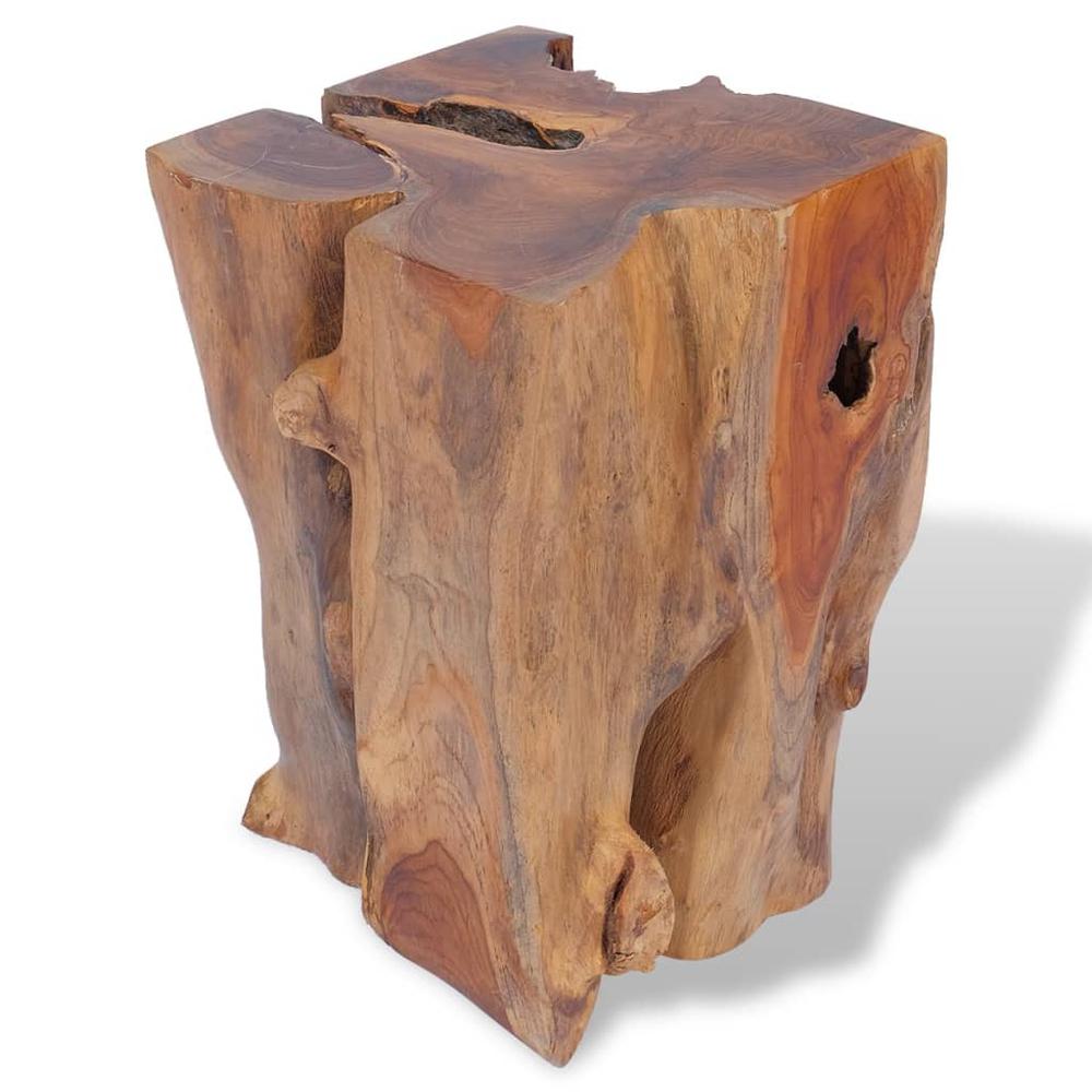 Stool Brown Solid teak wood Medium-sized Statement Piece Stool. Picture 2