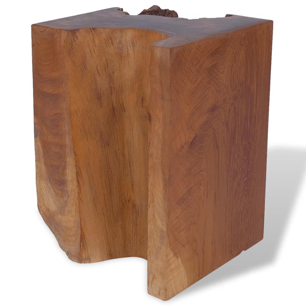 Stool Brown Solid teak wood Medium-sized Statement Piece Stool. Picture 4
