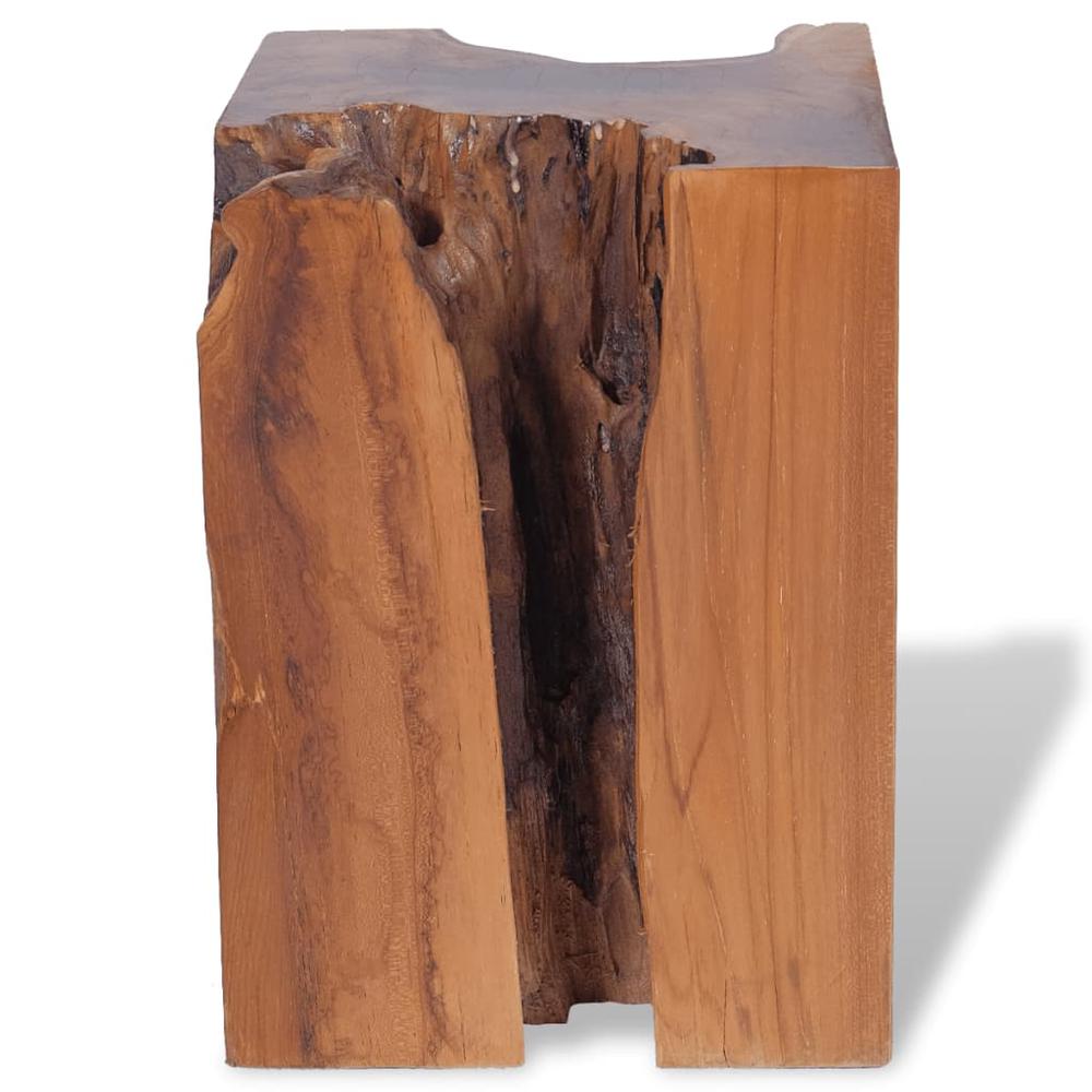 Stool Brown Solid teak wood Medium-sized Statement Piece Stool. Picture 5