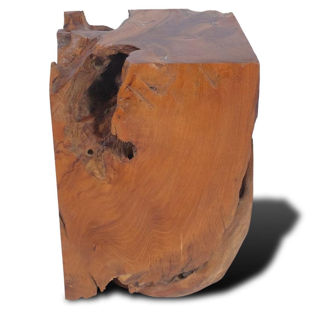 Stool Brown Solid teak wood Medium-sized Statement Piece Stool. Picture 6