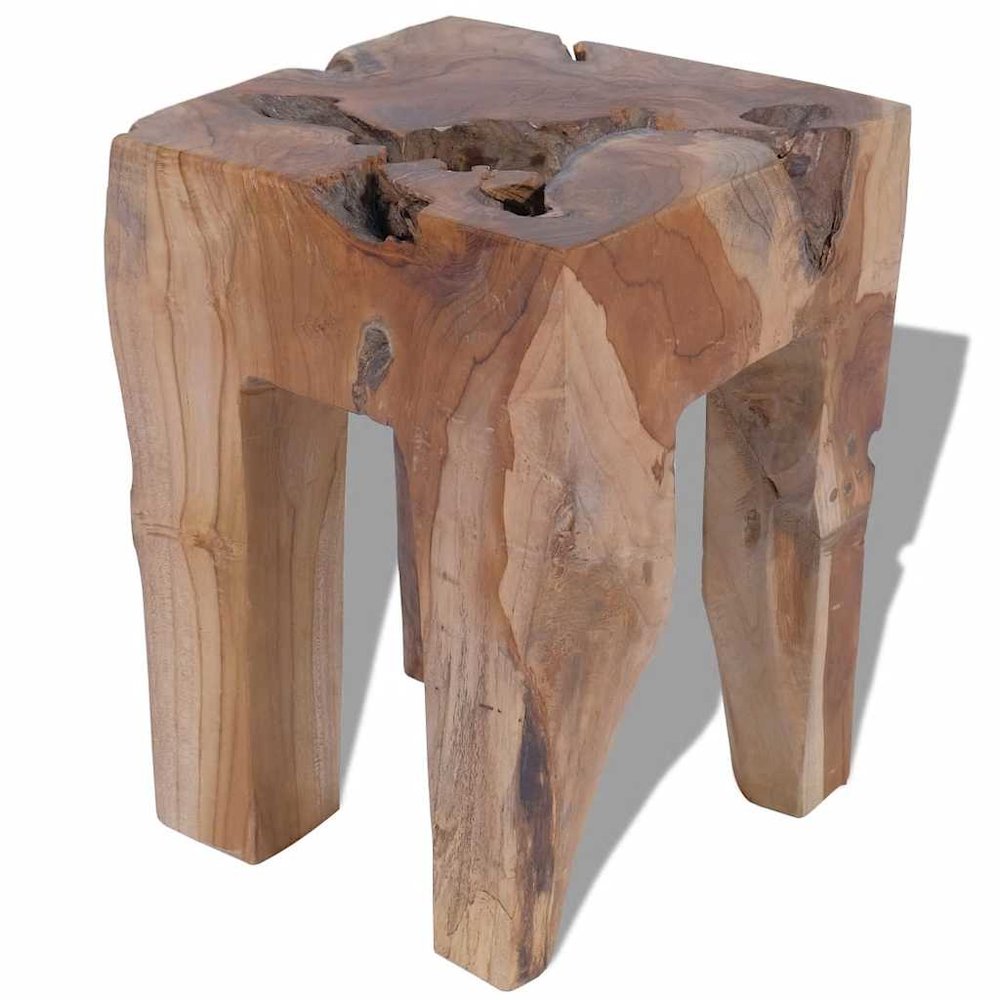 Stool Brown Solid teak wood Classic/Traditional Stool Square. Picture 5