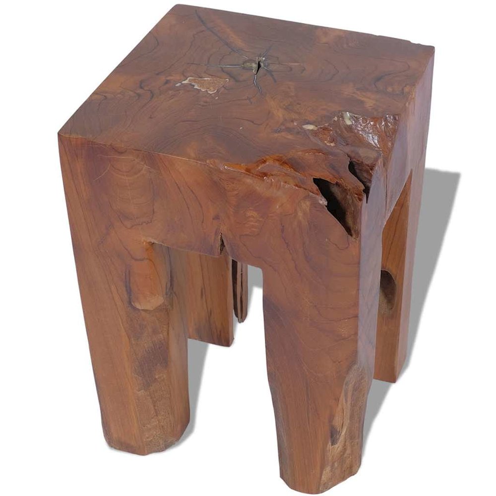 Stool Brown Solid teak wood Classic/Traditional Stool Square. Picture 6