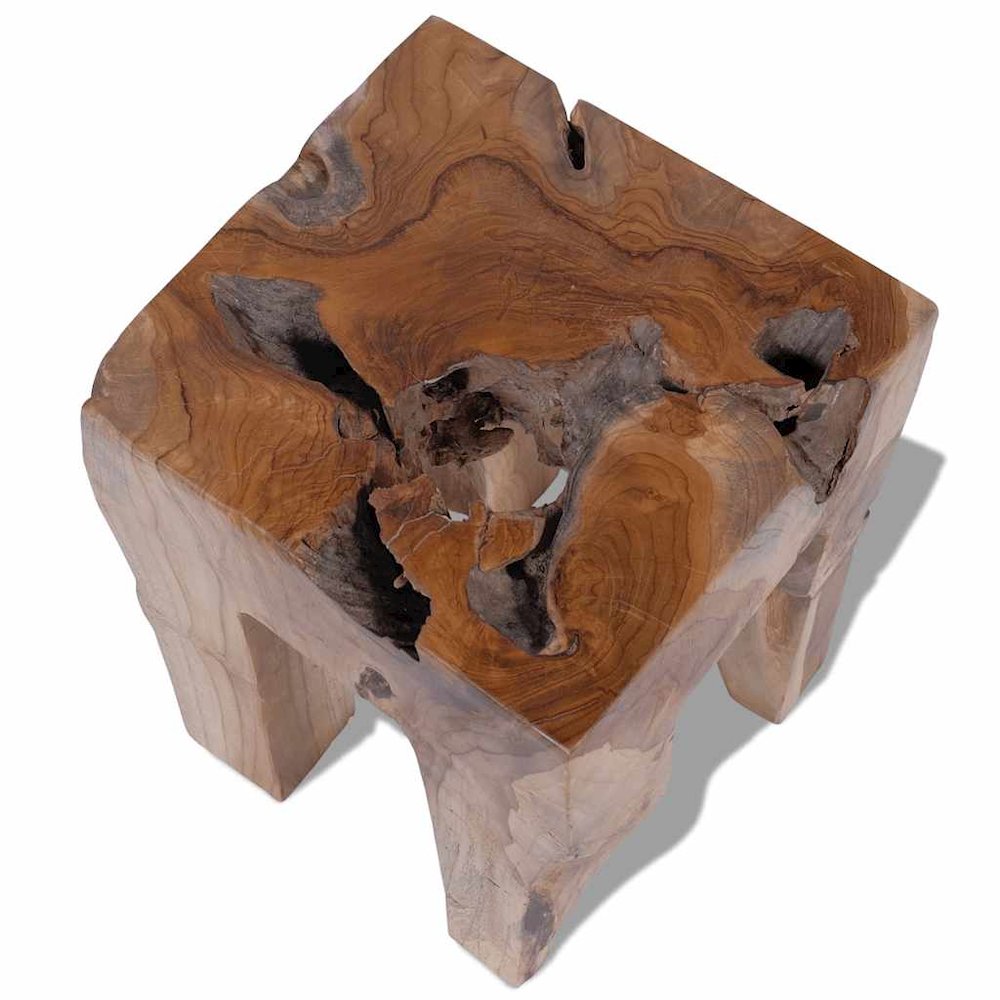 Stool Brown Solid teak wood Classic/Traditional Stool Square. Picture 9